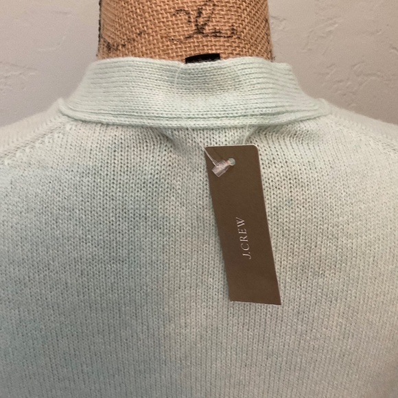 NWT J.Crew Front-Pocket Cardigan Sweater powder blue boyfriend basic oversize XS - Picture 4 of 16